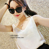 Summer shiffon tank top, lifting effect, Korean style, V-neckline, loose fit