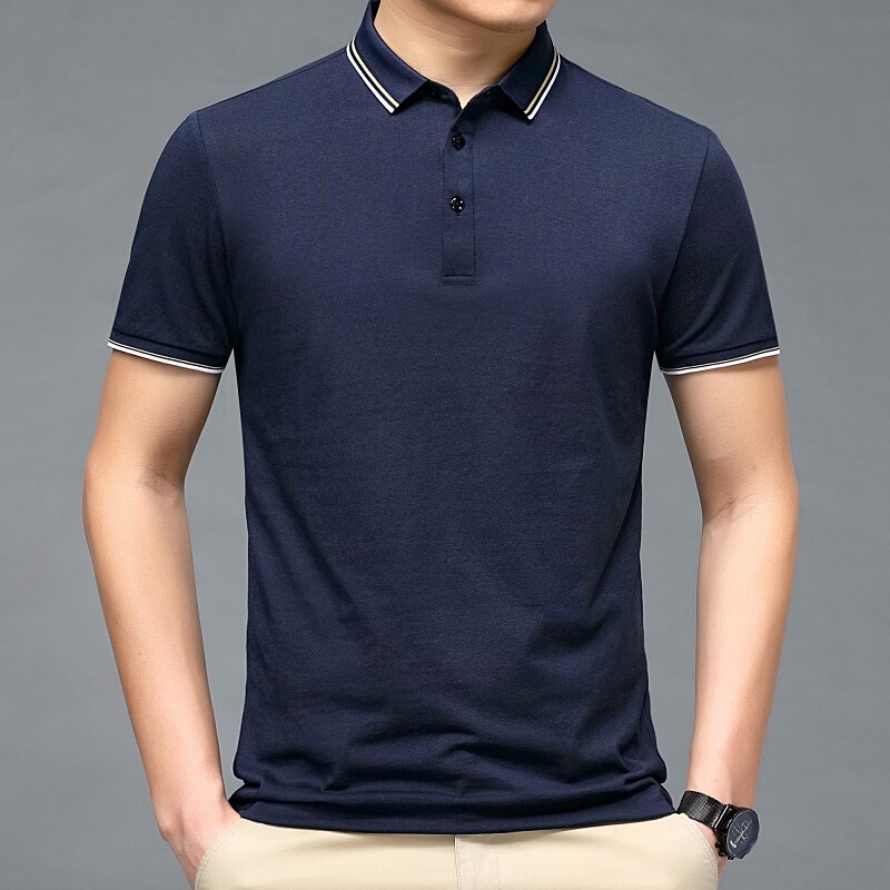 Brand Men's Polo Shirt 2026 Summer Versatile Young and Middle-Aged Men's Clothing Top t Non-Iron Business Short-Sleeved Shirt