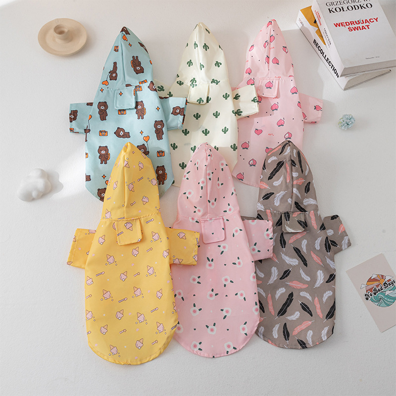 New Cat and Dog Pet Waterproof Thickened Durable Raincoat Manufacturer Direct Sales Pet Clothes Pet Raincoat