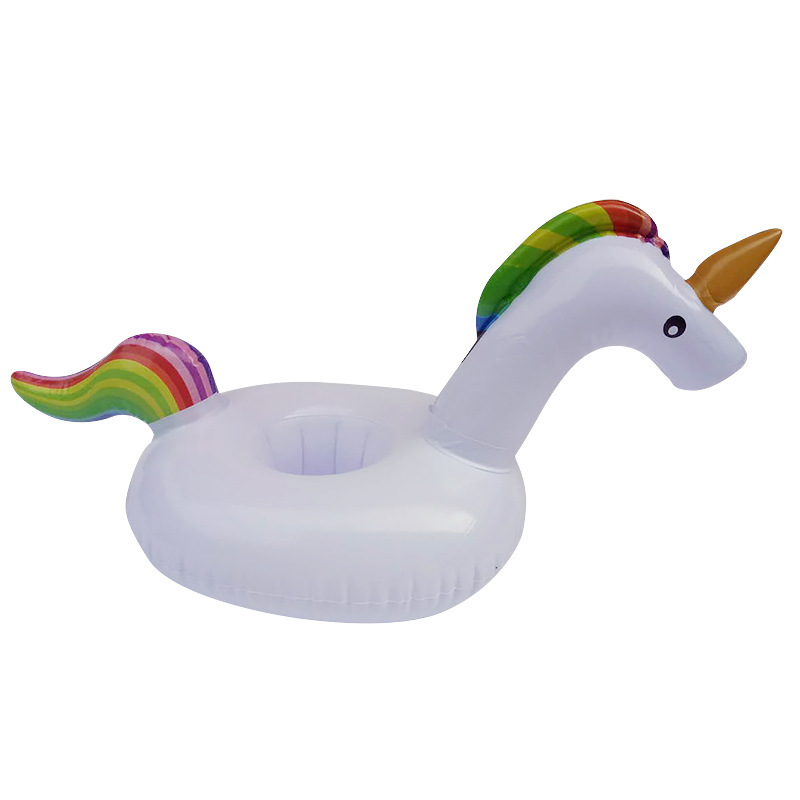 Portavasos inflable unicornio Piña Sandía de coco pato Cisne Portavasos flotante portavasos suministros de agua
