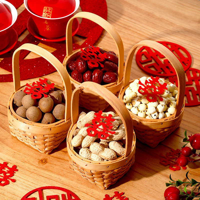 Early Birthday Gift Wedding Basket Handbag Nuts Set Mold Wedding Room Bed Press Decoration Supply Grand Collection