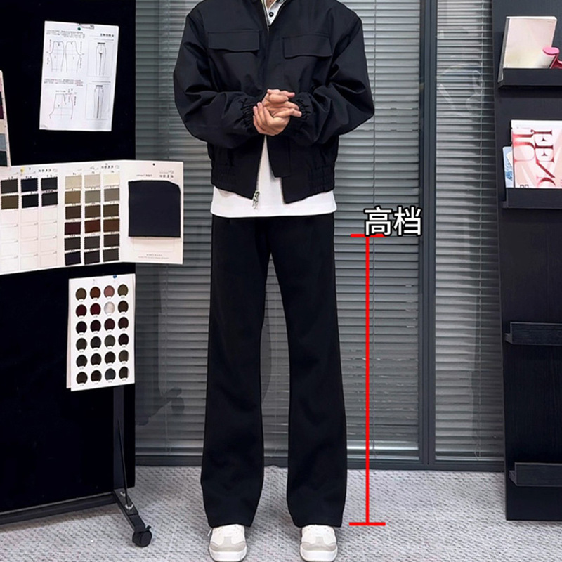 Black Scimitar Jeans for Men Cleanfit Scimitar Slightly Flared Trousers for Men with Draped Black Slimming Look Jeans