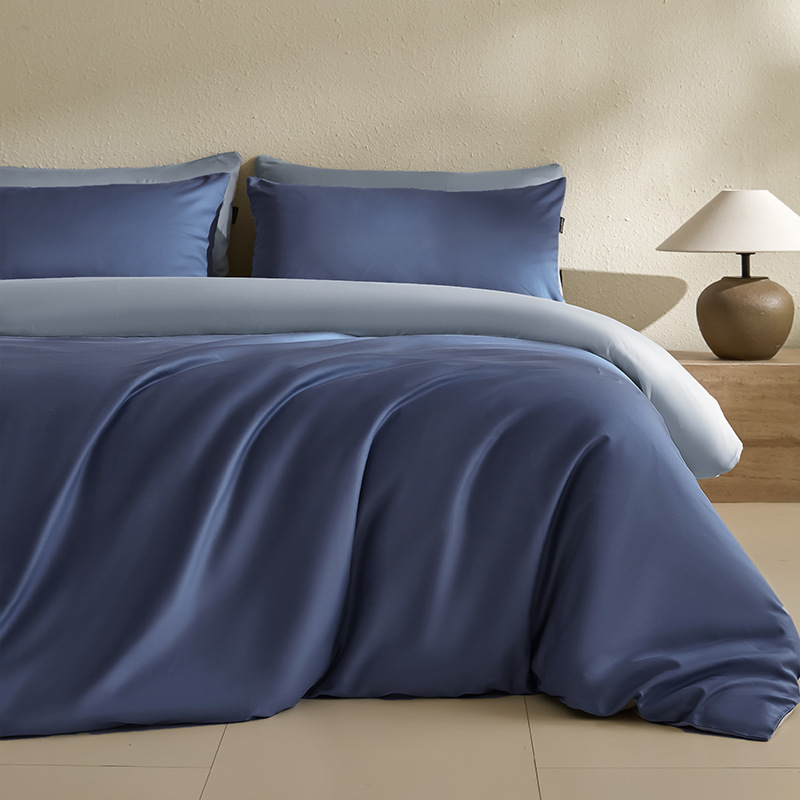 100 traje de cama de satén de algodón de fibra larga de cuatro piezas de algodón puro 2025 nuevo traje de tres piezas de funda de edredón de sábana de lujo ligero 4