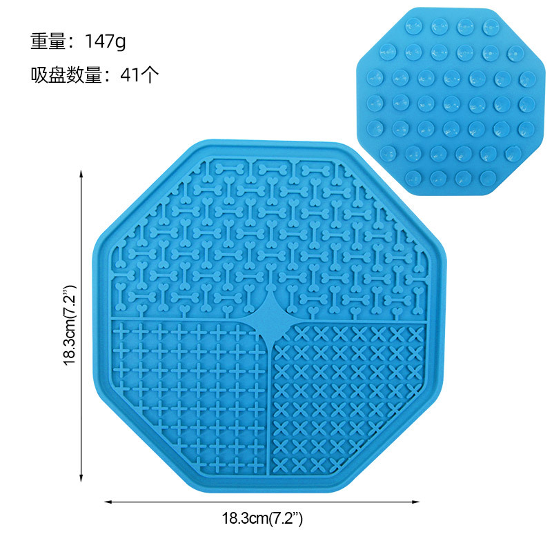 Amazon caricatura de grado alimenticio cojín de comida para mascotas, almohadilla de comida rápida cuadrada para perros, almohadilla de comida lenta anti-asfixia fácil de limpiar