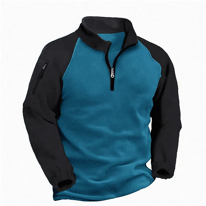 Explosiones transfronterizas de comercio exterior tácticas de Amazon chaqueta de terciopelo para hombres de cuello caliente chaqueta con cremallera de color