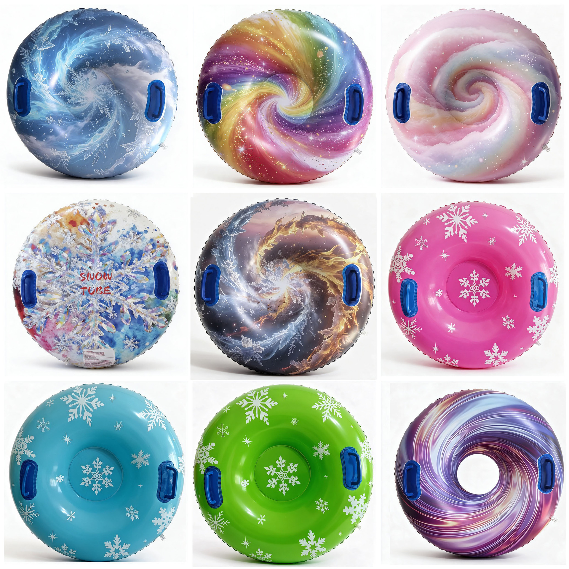 Cross-border bestseller 36inch inflatable snow ring Christmas snow games pull ring winter inflatable toy