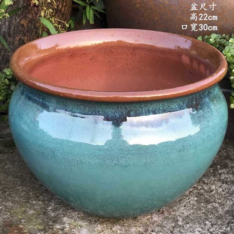 大口径グリーンダルシム多肉植物オオバコ紫大万百クリエイティブ陶器ポット粗い陶器砂土陶器ポット植木鉢大型レトロ|undefined