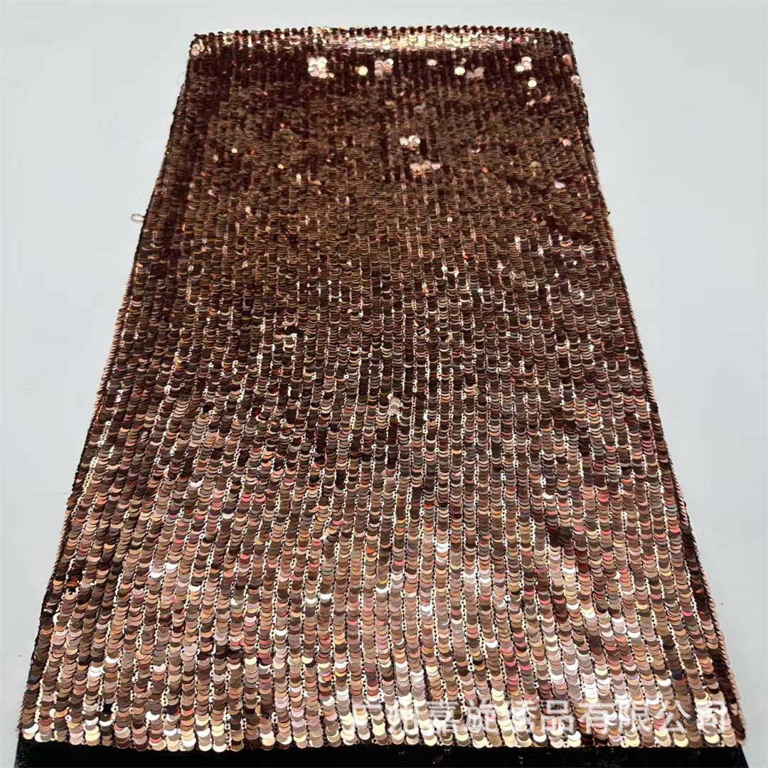 Bronce de alta densidad de doble línea recta de 5mm sequinilla tela de red bordada vestido image 1
