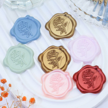 新品火漆玫瑰蜡标 信封封口贴礼盒装饰婚礼请柬装饰蜡标厂家批发