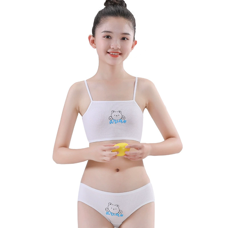 Детское хлопковое бра-майка, тренировочный топ, трикотаж рублей, легковесный, размеры M–L