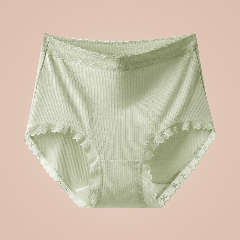 Cálido, cintura alta, abdomen, encaje sin costuras, ácido poliláctico, entrepierna antibacteriana, parche grueso de invierno, ropa interior de algodón cálido, damas.