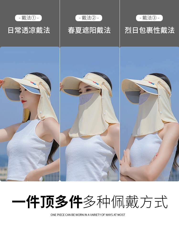 Summer sun hat, mask solar-powered, UF-protection
