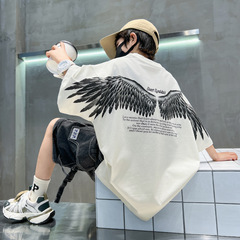 Children's clothing boy short sleeve t-shirt summer 2024 new large children pure cotton summer boy top cross-border wholesale