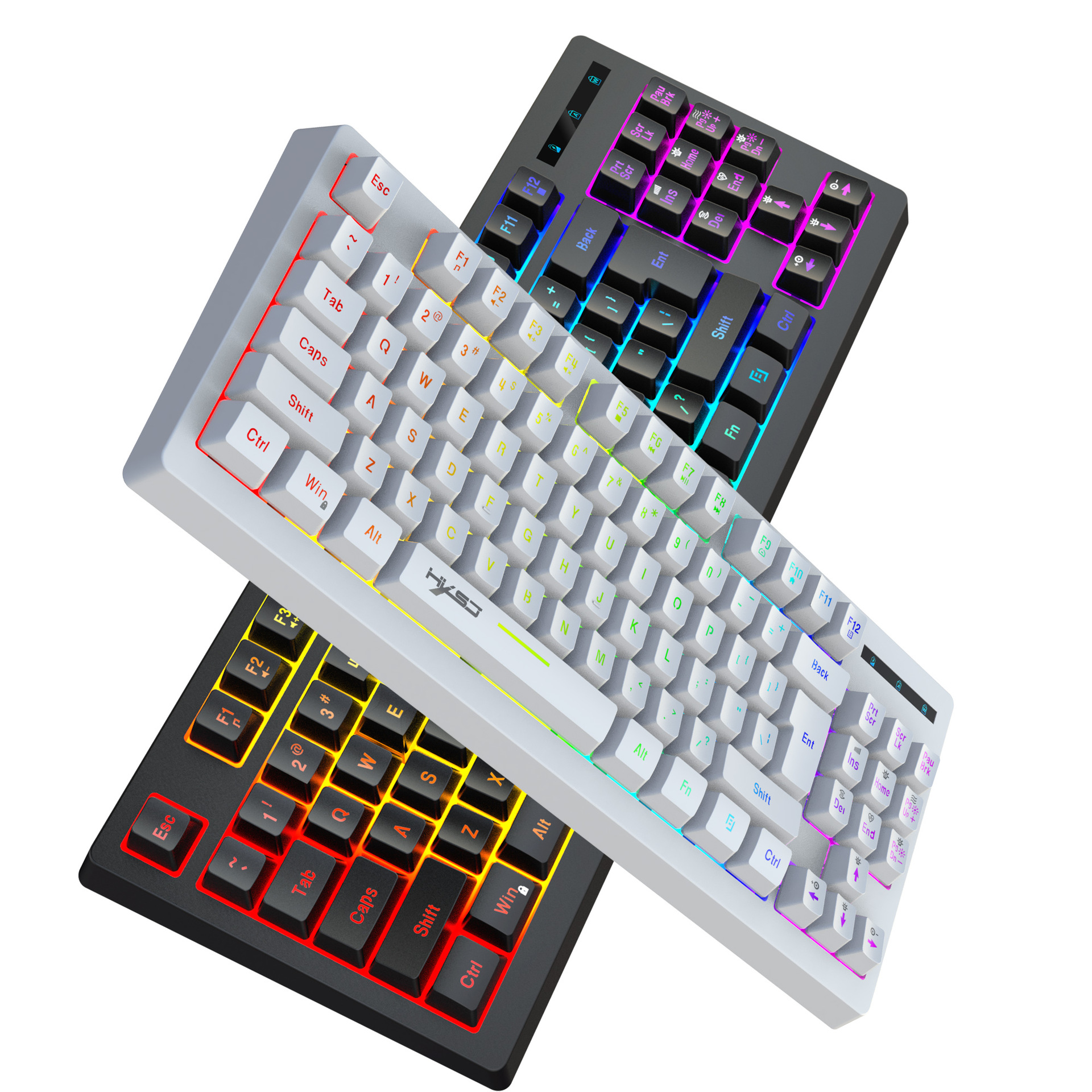 2023 New Private Model 87 Key 2.4G Thin Film RGB Backlit Wireless Keyboard_voghion.com