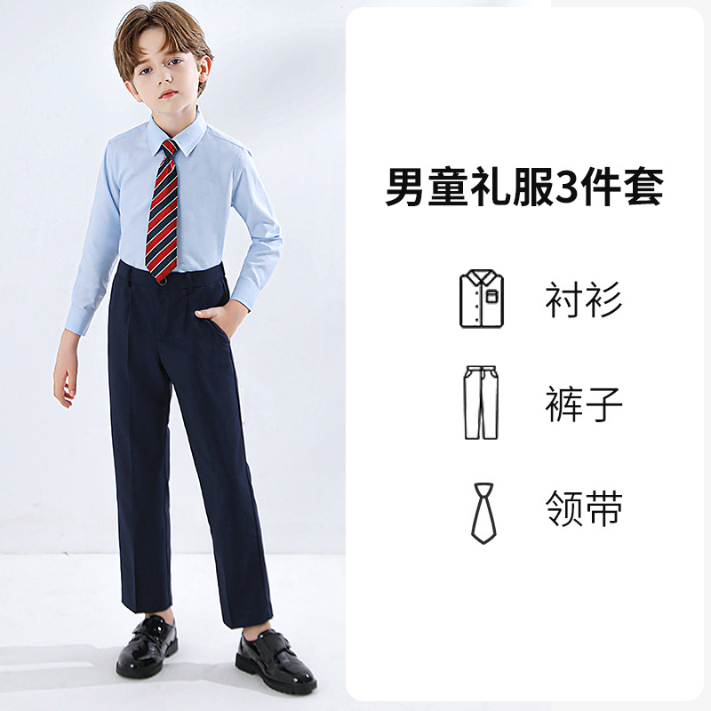 Traje de traje para niños hermoso estilo británico flor vestido para niños traje pequeño para niños medio y grande traje de piano para niños