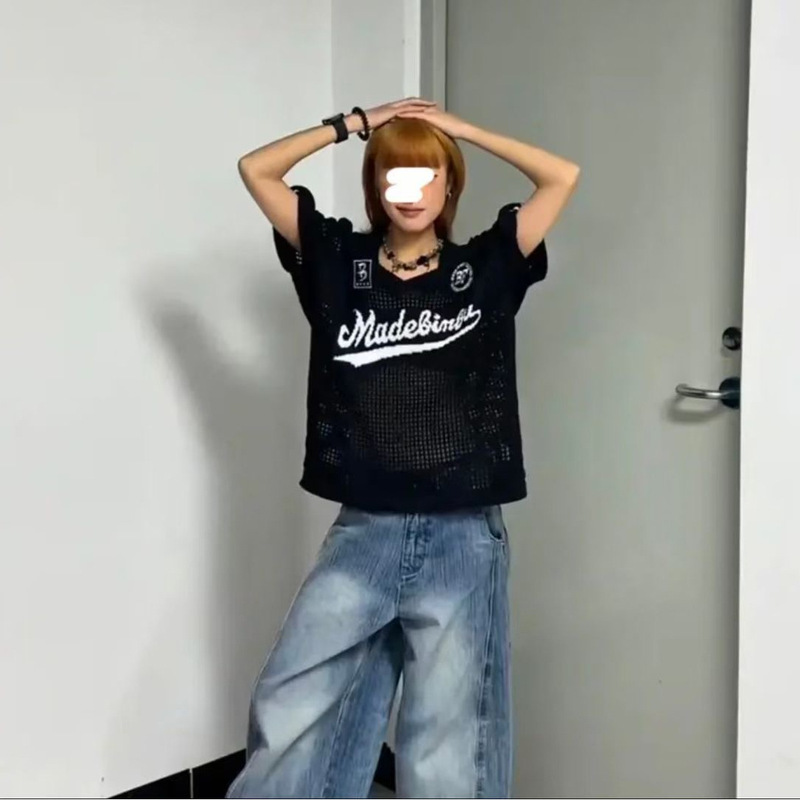B851型 #    夏中空日焼け止めシャツ空調シャツ半袖女性ストライプレタートップ|undefined