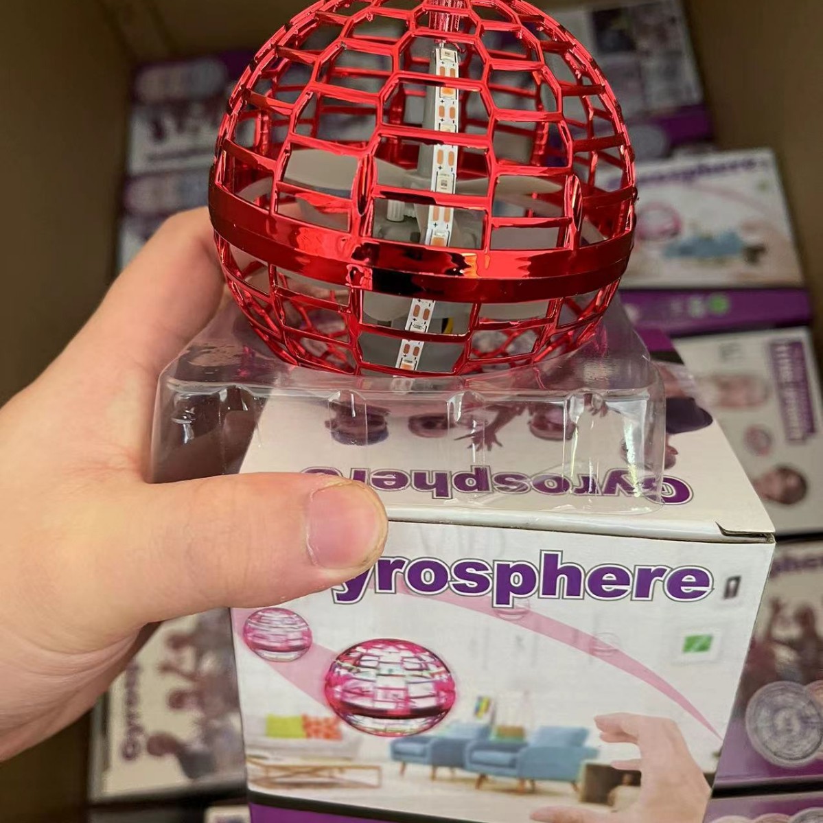 Transfronterizos con el mismo tipo de bolas de inducción mágicas OVNIS brillarán bolas mágicas de tecnología negra de dedos giroscópicos juguetes de descompresión