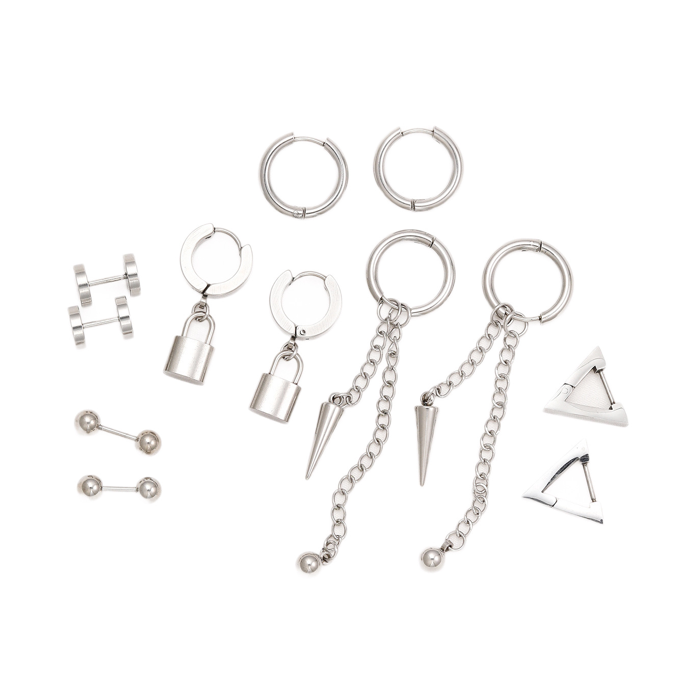 Europa y los Estados Unidos transfronterizos simple bucles de orejas para mujeres nuevos aretes de nicho de alto nivel de diseño de aretes de seis piezas