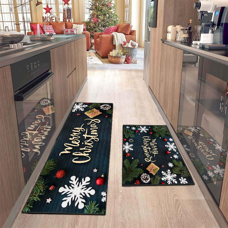 Fiesta de navidad decoración de vacaciones estera del piso de la cocina xuan tubo resistente a las manchas estera del pie puerta de entrada decoración estera alfombra de baño
