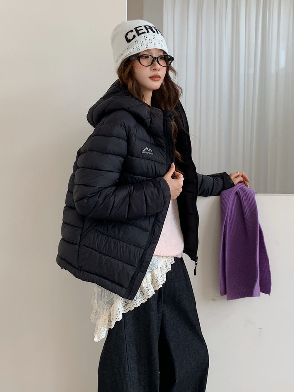 大码棉服女冬季新款轻薄连帽小棉袄韩版宽松时尚保暖棉衣外套|undefined