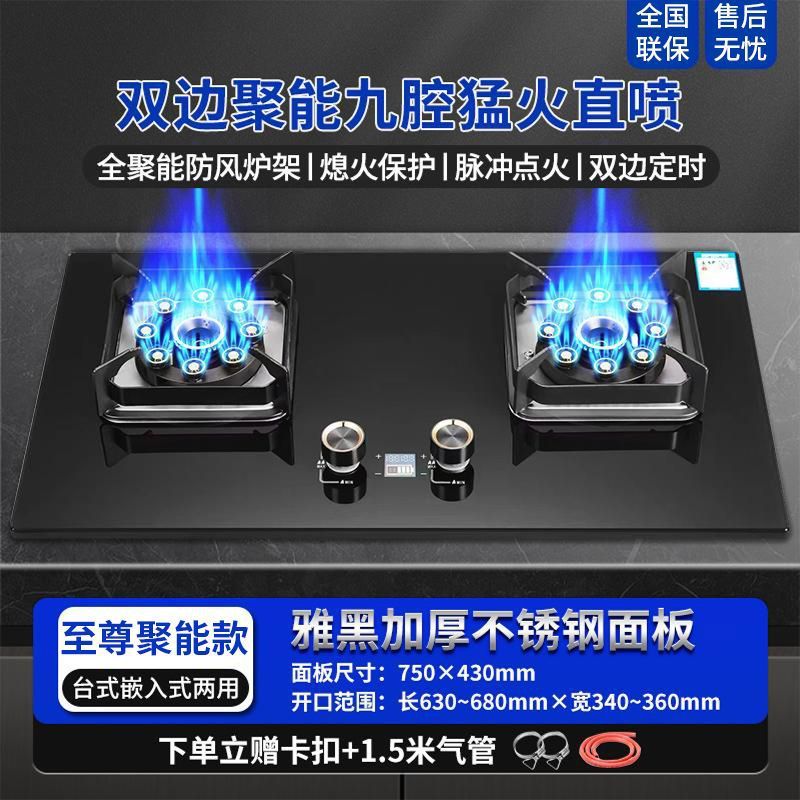 HP Good Wife ガスストーブ ダブルストーブ 埋め込み式両用ステンレス鋼 双方向タイミング消火保護チャイルドロック|undefined