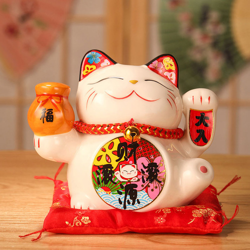 Lucky Cat Ceramic Piggy Bank Shop Opening Creative Gifts Home Living Room Japanese Lucky Cat Ceramic Small Ornaments