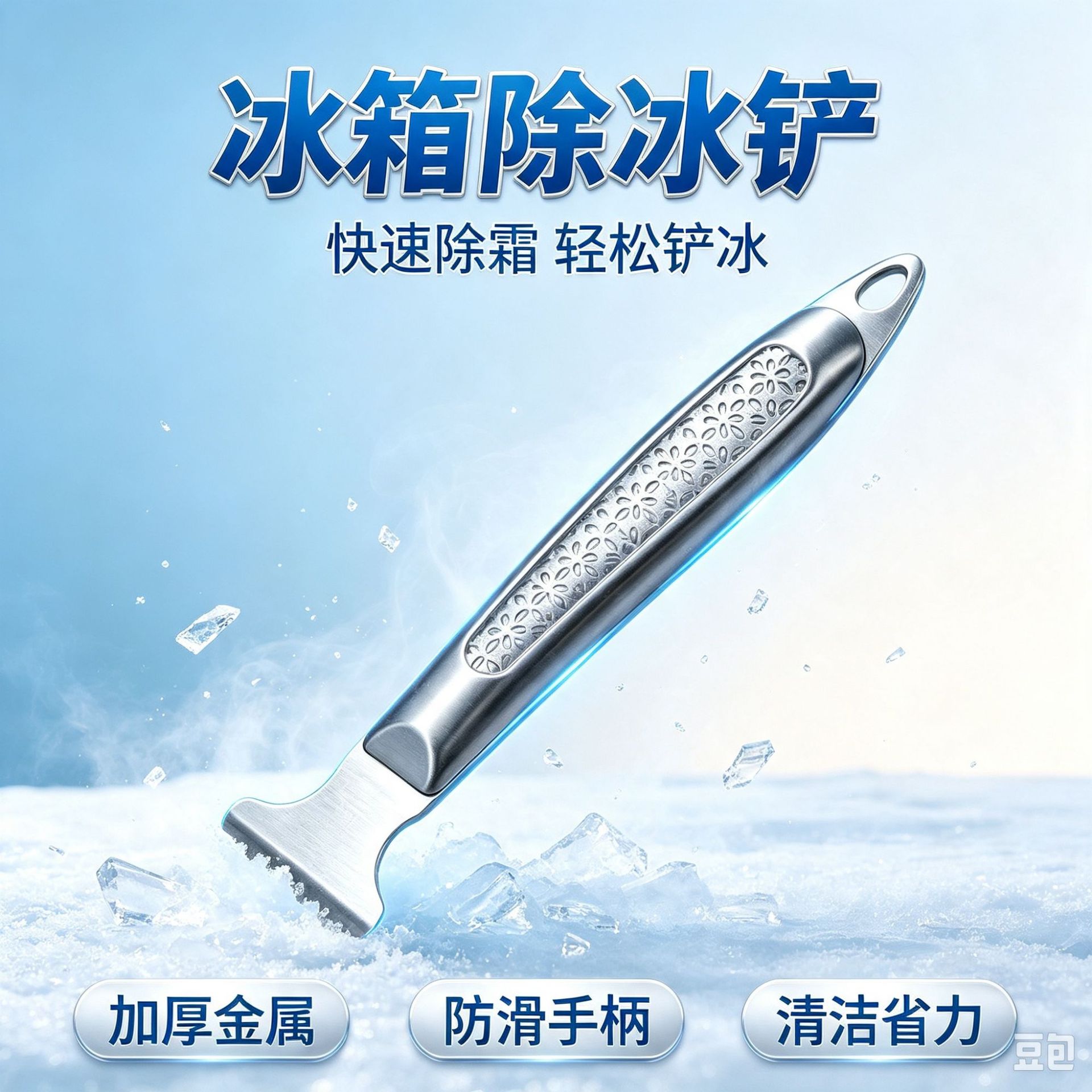 Stainless steel ice scraper, tile scraper, floor seam cleaner, glass adhesive remover, kitchen cleaning tool, refrigerator ice scraper