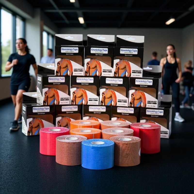 Suministro directo de fábrica kinesiologytape pegatinas musculares cinta elástica deportiva parche de efecto interno muscular en caja