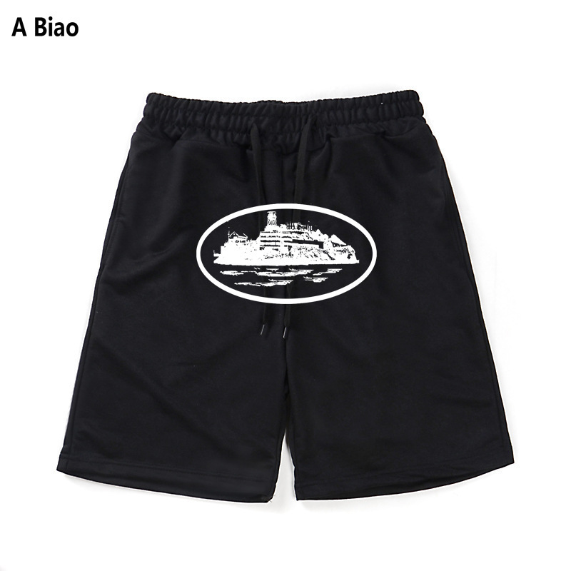 2023 cross-border y2k American hipster street hip-hop casual shorts high street loose hip-hop street print pants ins