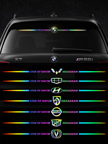 Colorful laser body door rear glass wheel eyebrow rear wing car logo to block scratches and pull flowers car decoration stickers