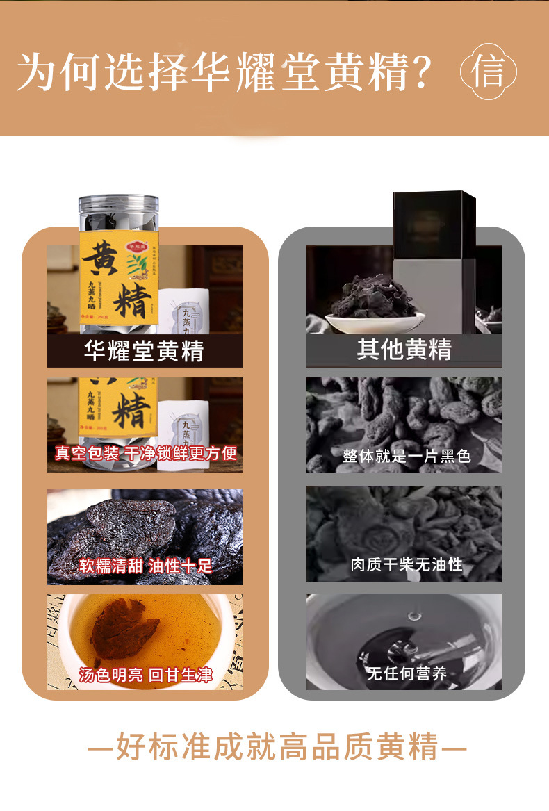 Nine-Steamed Nine-Sun-Dried Polygonatum Ready-to-Eat Huang Jing 250g Jar for Tea and Daily Wellness key features