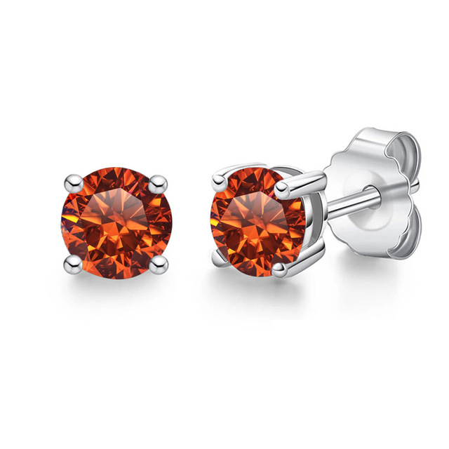 Ventas transfronterizas S925 plata 1 quilate D color moissanite orejetas clásicas cuatro garras orejetas en vivo fuentes de ventas calientes