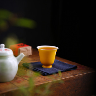 Ceramic Colored Glaze Master Cup, Thin-Walled Cup, Aroma Cup, Kung Fu Tea Set, Women's Household Personal Tea Cup, Dehua Ceramics