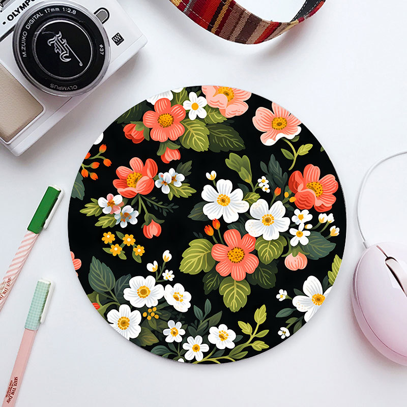 Wholesale Instagram-style round small office computer mat for girls, cute, non-slip writing mat, dropshipping available.