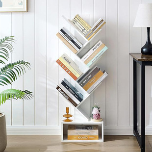 Simple Tree-Shaped 7-Layer Bookshelf Floor-Standing Storage Rack Home Bookcase Living Room Storage Rack Multi-Layer Creative Bedroom Ornaments
