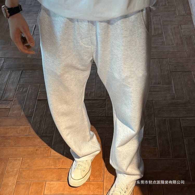 Cross-Border Floral Gray Heavyweight Curved Blade Sweatpants Men's Autumn American Retro Lazy Drape Sports Straight-Leg Casual Pants