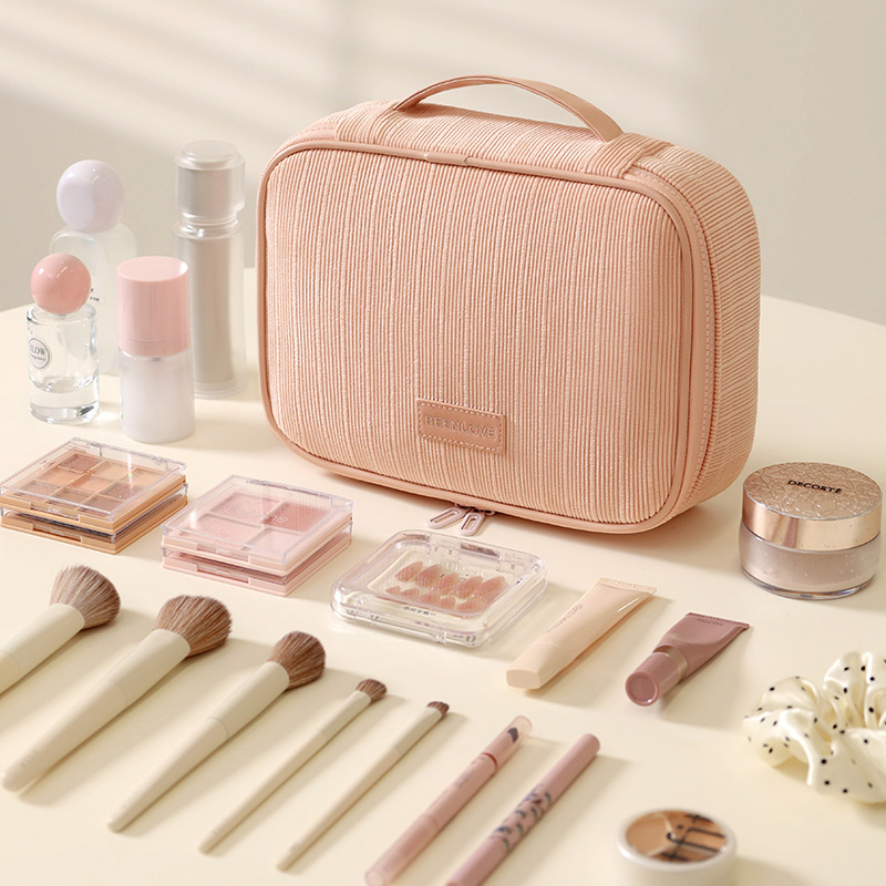 Transfronterizos nuevos bolsas de almacenamiento de cosméticos cuadrangulares de meandarra bolsa de almacenamiento multifuncional bolsa de maquillaje portátil grande bolsa de maquillaje mayorista