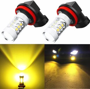 Car LED fog lamp H10 9005 9006 H11 80W yellow light 16LED anti-fog lamp headlamp