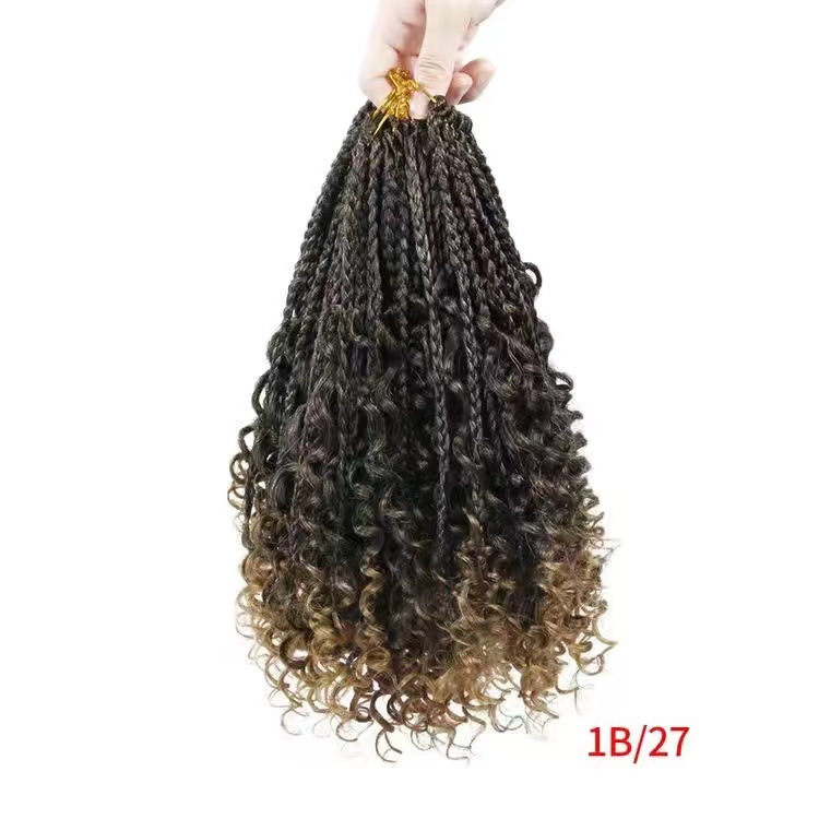 14 pulgadas fibra química pelucina trenzas de tres hebras Godree River BOX Crochet Hair Braids