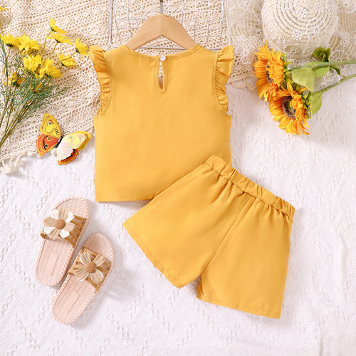 EW Children's Clothing: Clearance Set of 2 for Girls (Toddler/Preschooler) - Spring/Summer Lace Camisole Top + Short Pants - Item TZ544-A