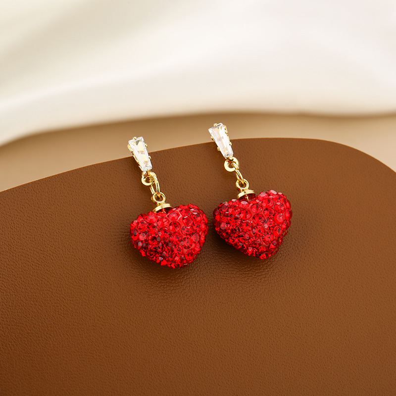 1 Pair Sweet Heart Shape Plating Alloy Drop Earrings display picture 7