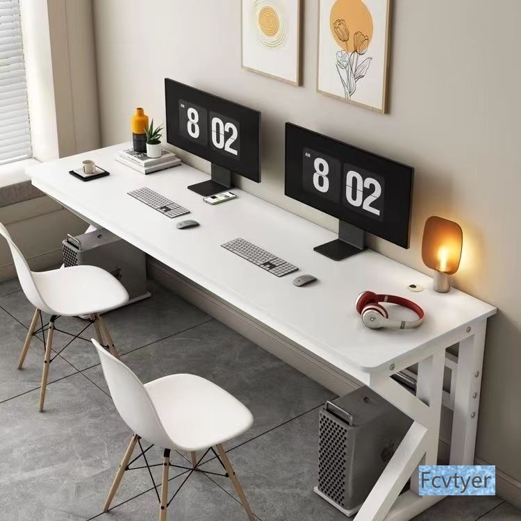 Mengfan Esports Rental House Student Study Table Double Desk Computer Table Home Extended Rounded Corner Desktop Computer