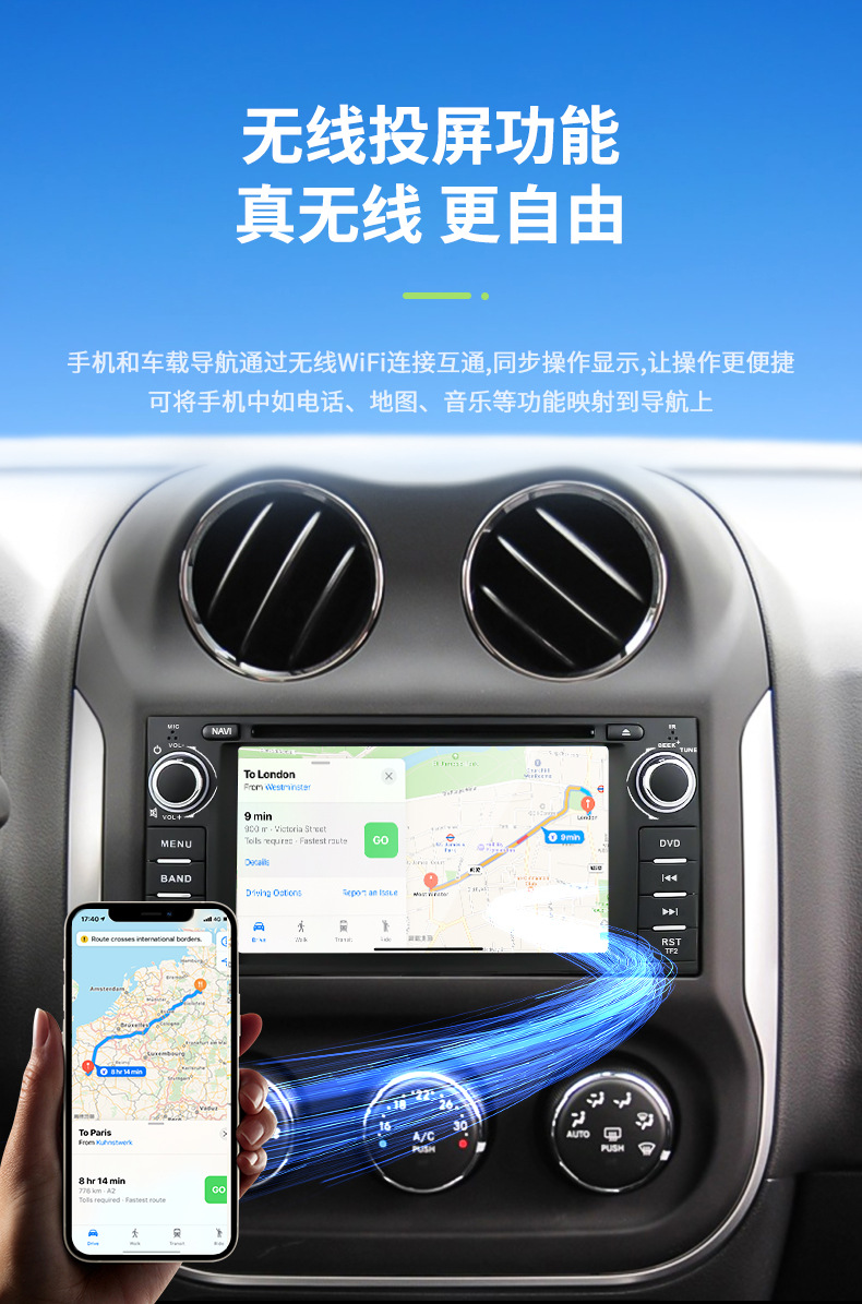 Carplay Central Control Dvd Player Is Suitable for Jeep Wrangler Compass Jeep Navigation