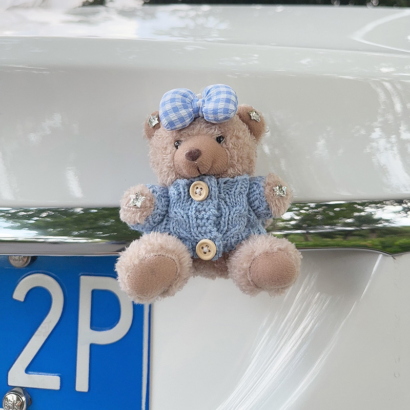 Colgante de cola de automóvil lindo peluche oso muñeca muñeca baúl de automóvil decoración de decoración de motocicleta eléctrica