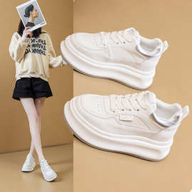 学生韩版内增高小白鞋春季新款休闲2025厚底坡跟鞋潮舒适时尚女鞋