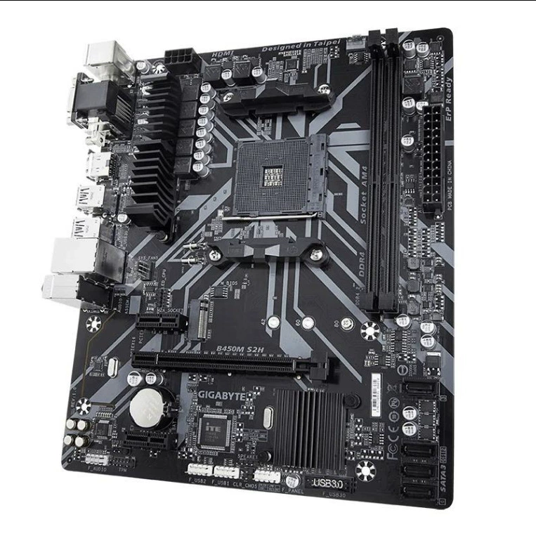 Материнская плата Gigabyte B450M S2H, совместима с процессорами серии 3000/5000 AM4, с разблокированным разгоном