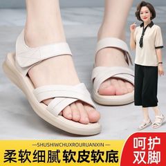 本革のフラットサンダルの女性のサンダルの底の牛の筋肉の底の夏の柔らかい底の滑り止めの妊婦のサンダルのビーチシューズ