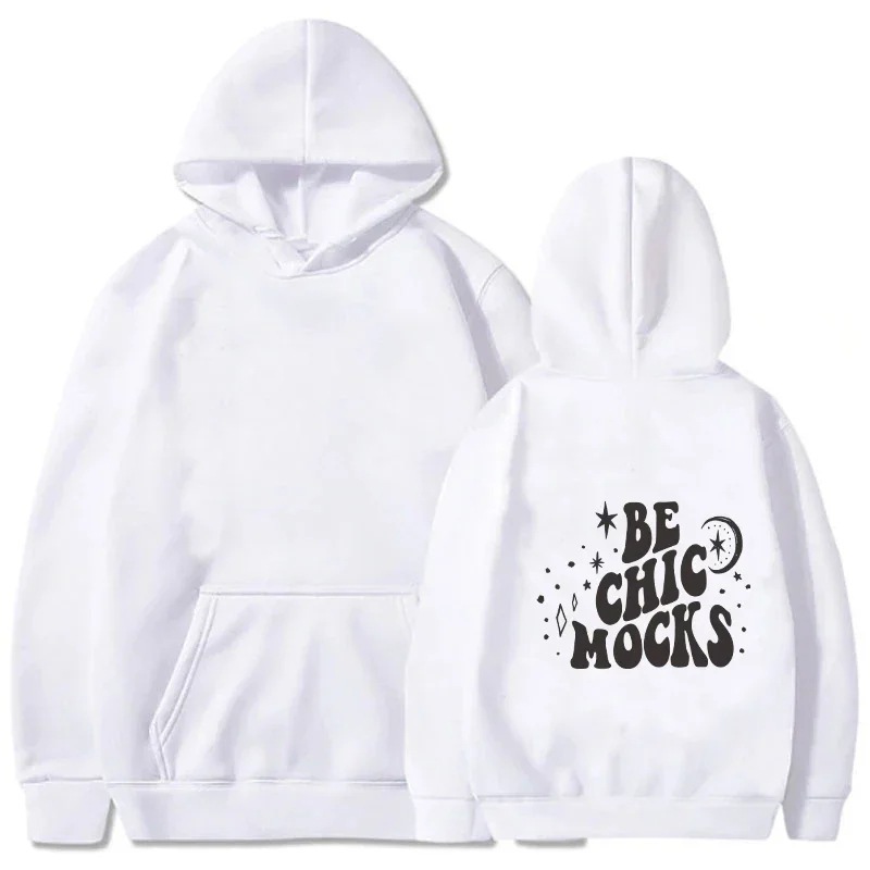 Felpa in pile da donna 2024 con stampa slogan, tasca a marsupio, coulisse e stampa con cappuccio_voghion.com