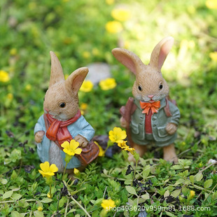 Daifa New Product Pastoral Bunny Cute Animal Fleshy Flower Pot Decorations Resin Crafts Balcony Potted Plant