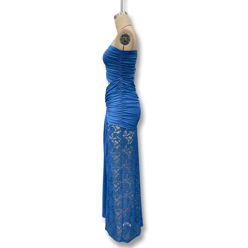 Women's Summer Sexy Backless Hollowed out Strapless Top And Slim Fit Skirt Set Cross Border Wholesale Clothing_ecoleips.com